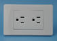 PC Plastic 2 Gang Socket / Electrical Wall Plugs Safe Operation Flame Resistant